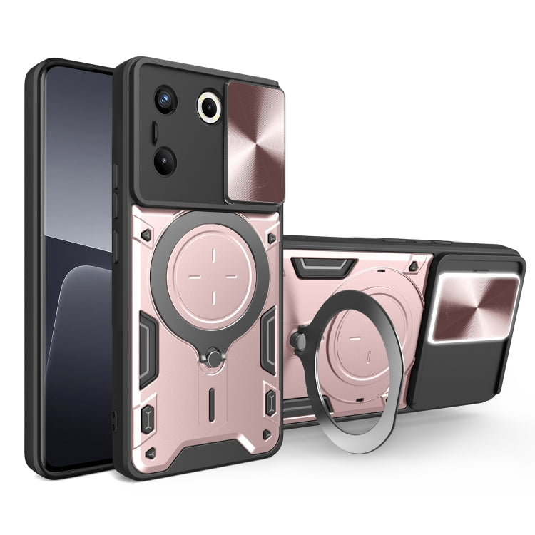 For Tecno Camon 20 Pro 5G CD Texture Sliding Camshield Magnetic Holder Phone Case(Pink) - free shipping - PMC TechLife - Order now!