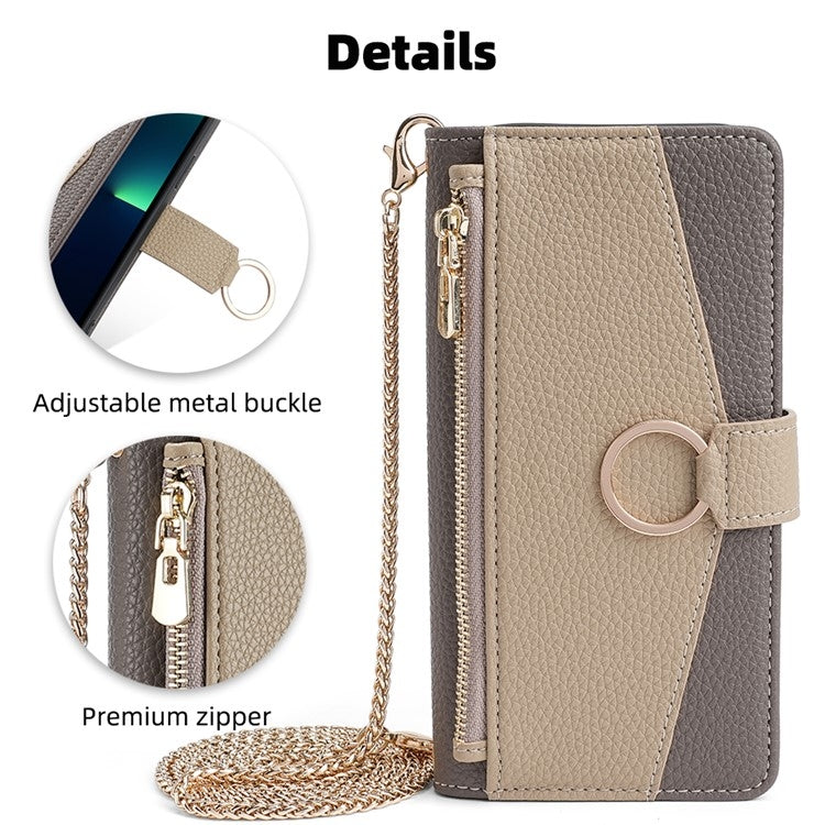 For Tecno Camon 30 Premier 5G Crossbody Litchi Texture Leather Phone Case(Grey) - Tecno Cases by PMC TechLife | Online Shopping South Africa | PMC TechLife | Buy Now Pay Later Mobicred