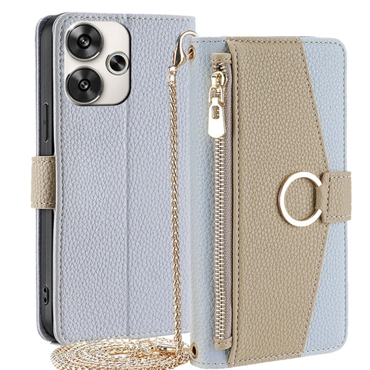 For Xiaomi Redmi Turbo 3 5G Crossbody Litchi Texture Leather Phone Case(Blue) - Xiaomi Cases by PMC Jewellery | Online Shopping South Africa | PMC Jewellery | Buy Now Pay Later Mobicred