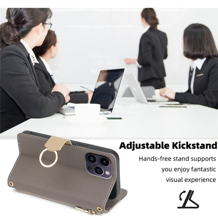 For Honor Magic5 Pro Crossbody Litchi Texture Leather Phone Case(Grey) - Honor Cases by PMC TechLife | Online Shopping South Africa | PMC TechLife | Buy Now Pay Later Mobicred