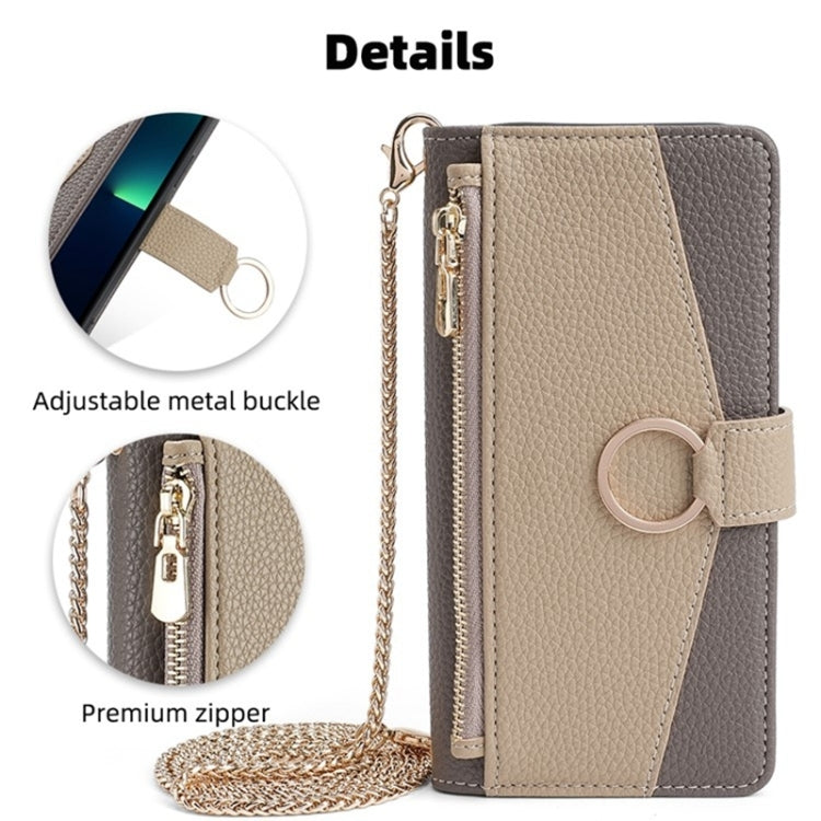 For Honor X7a Crossbody Litchi Texture Leather Phone Case(Grey) - Honor Cases by PMC TechLife | Online Shopping South Africa | PMC TechLife | Buy Now Pay Later Mobicred