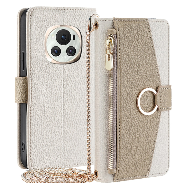 For Honor Magic6 5G Crossbody Litchi Texture Leather Phone Case(White) - Honor Cases by PMC TechLife | Online Shopping South Africa | PMC TechLife | Buy Now Pay Later Mobicred
