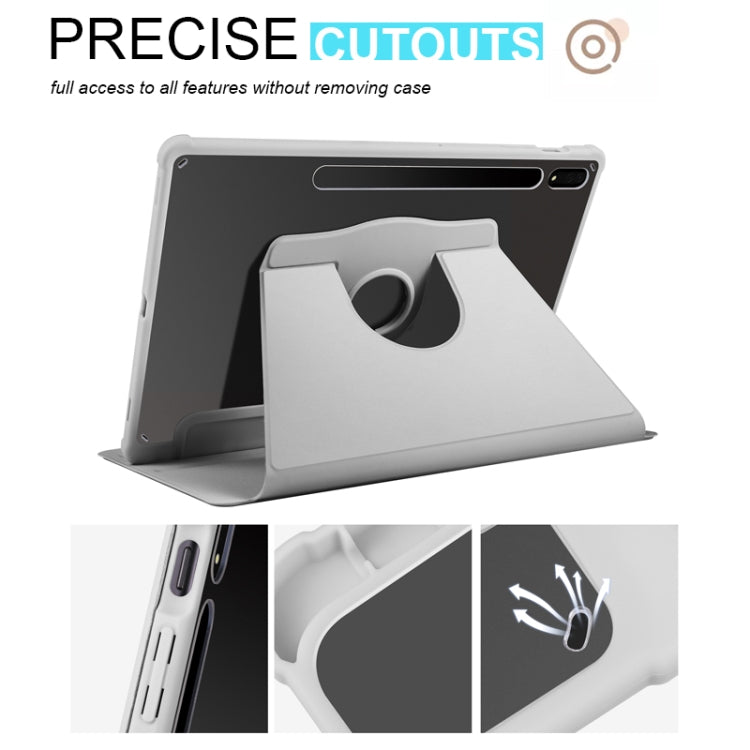 For Samsung Galaxy Tab S10+ / S9+ Acrylic 360 Degree Rotation Holder Tablet Leather Case(Grey) - Galaxy Tab S9+ Cases by PMC Jewellery | Online Shopping South Africa | PMC Jewellery | Buy Now Pay Later Mobicred