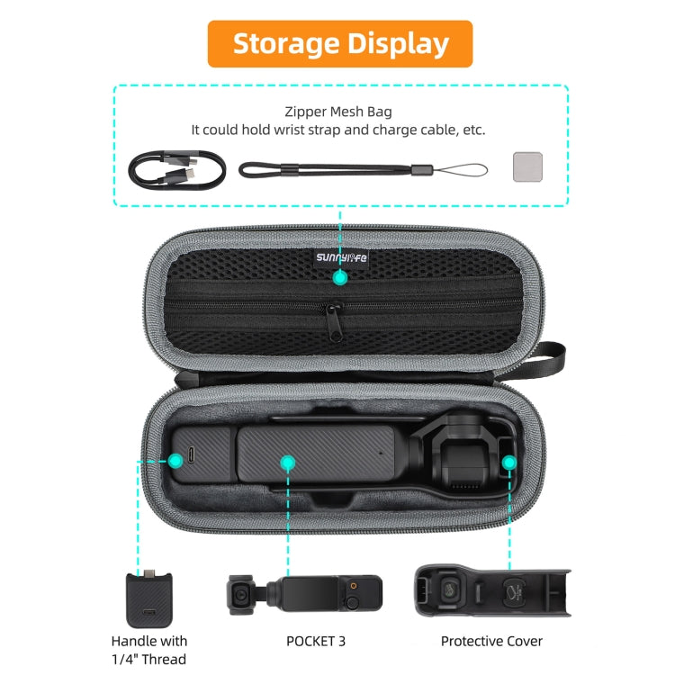 For DJI Osmo Pocket 3 Sunnylife Storage Case Box Standard Set Bag - Case & Bags by Sunnylife | Online Shopping South Africa | PMC TechLife | Buy Now Pay Later Mobicred