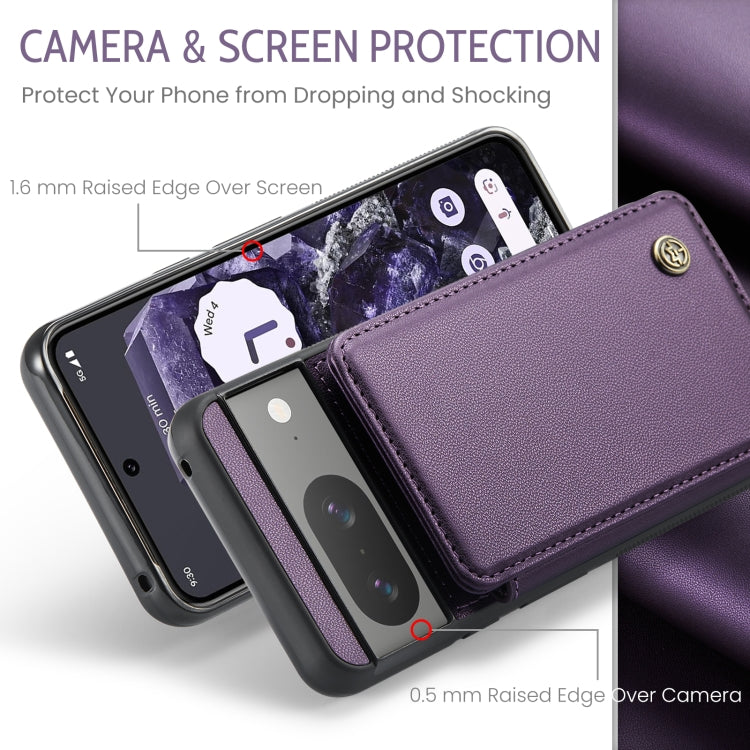 For Google Pixel 8 CaseMe C22 Card Slots Holder RFID Anti-theft Phone Case(Purple) - Google Cases by CaseMe | Online Shopping South Africa | PMC Jewellery | Buy Now Pay Later Mobicred