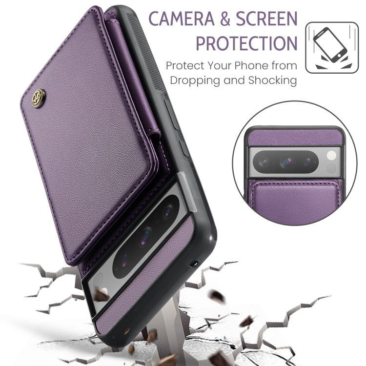 For Google Pixel 8 Pro CaseMe C22 Card Slots Holder RFID Anti-theft Phone Case(Purple) - Google Cases by CaseMe | Online Shopping South Africa | PMC Jewellery | Buy Now Pay Later Mobicred