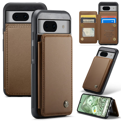 For Google Pixel 8a CaseMe C22 Card Slots Holder RFID Anti-theft Phone Case(Brown) - Google Cases by CaseMe | Online Shopping South Africa | PMC Jewellery | Buy Now Pay Later Mobicred