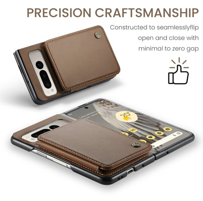 For Google Pixel Fold CaseMe C22 PC+TPU Business Style RFID Anti-theft Leather Phone Case(Brown) - Google Cases by CaseMe | Online Shopping South Africa | PMC Jewellery | Buy Now Pay Later Mobicred