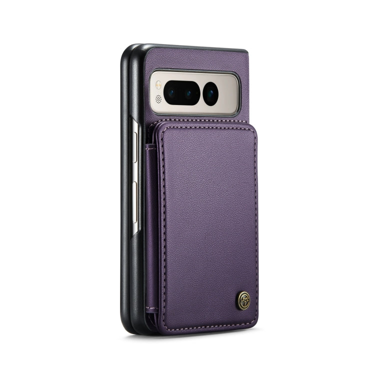 For Google Pixel Fold CaseMe C22 PC+TPU Business Style RFID Anti-theft Leather Phone Case(Purple) - Google Cases by CaseMe | Online Shopping South Africa | PMC Jewellery | Buy Now Pay Later Mobicred