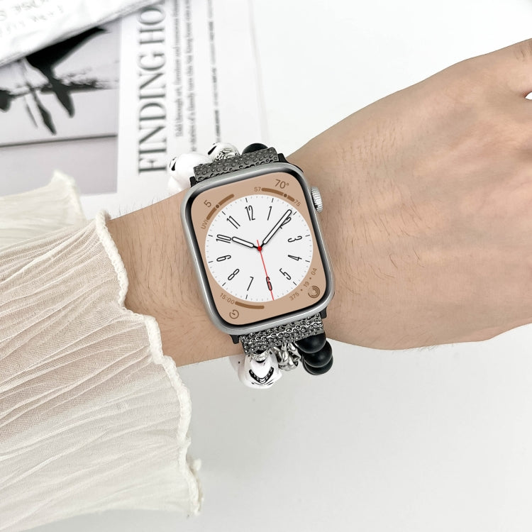 For Apple Watch Series 5 40mm Skull Beaded Watch Band(White) - Watch Bands by PMC TechLife | Online Shopping South Africa | PMC TechLife