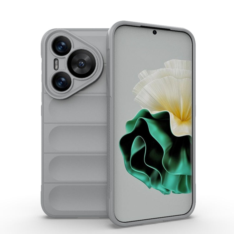 For Huawei Pura 70 Magic Shield TPU + Flannel Phone Case(Grey) - Huawei Cases by PMC Jewellery | Online Shopping South Africa | PMC Jewellery | Buy Now Pay Later Mobicred