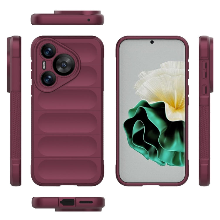 For Huawei Pura 70 Magic Shield TPU + Flannel Phone Case(Wine Red) - Huawei Cases by PMC Jewellery | Online Shopping South Africa | PMC Jewellery | Buy Now Pay Later Mobicred