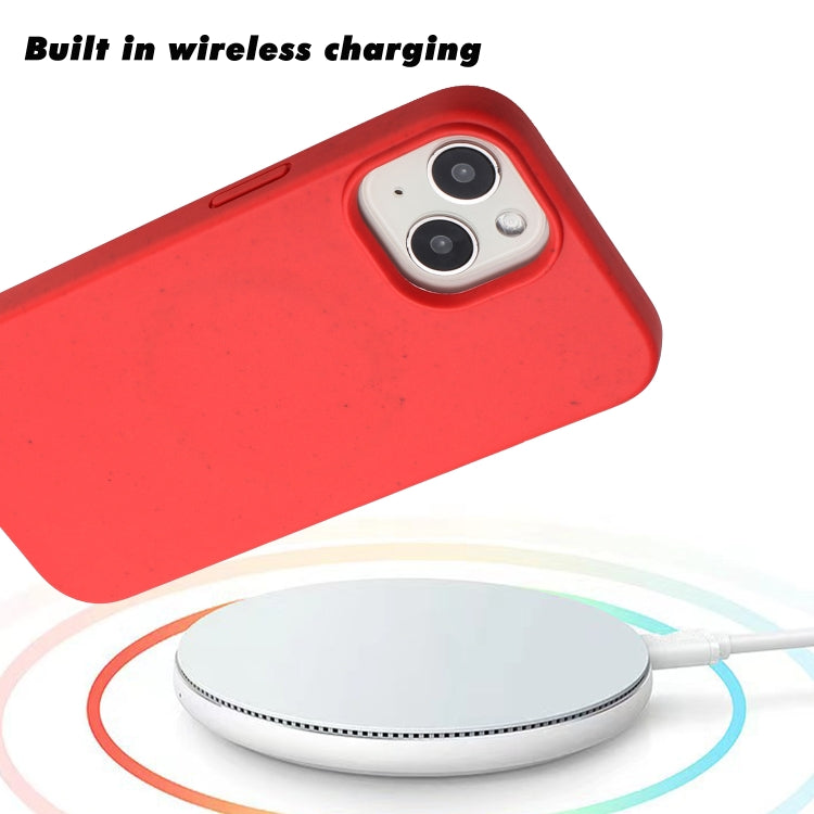 For iPhone 15 Plus Wheat MagSafe Magnetic Straw Material + TPU Phone Case(Red) - iPhone 15 Plus Cases by PMC TechLife | Online Shopping South Africa | PMC TechLife