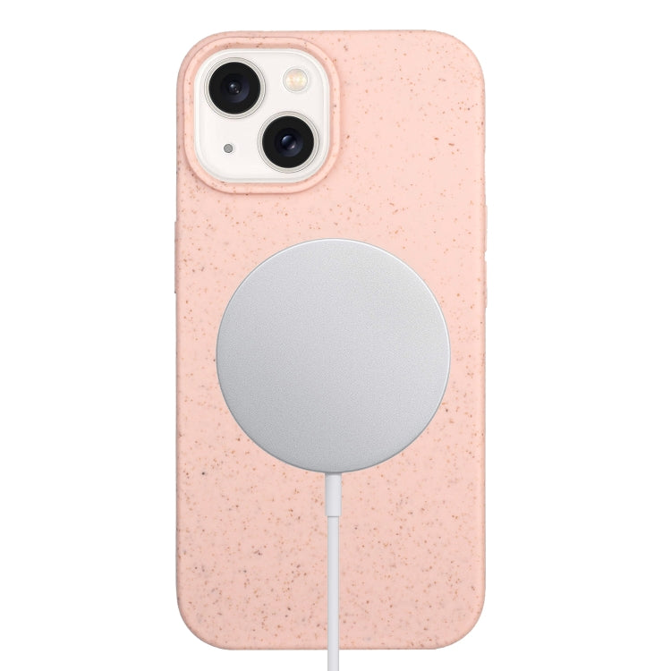 For iPhone 15 Plus Wheat MagSafe Magnetic Straw Material + TPU Phone Case(Pink) - iPhone 15 Plus Cases by PMC TechLife | Online Shopping South Africa | PMC TechLife | Buy Now Pay Later Mobicred
