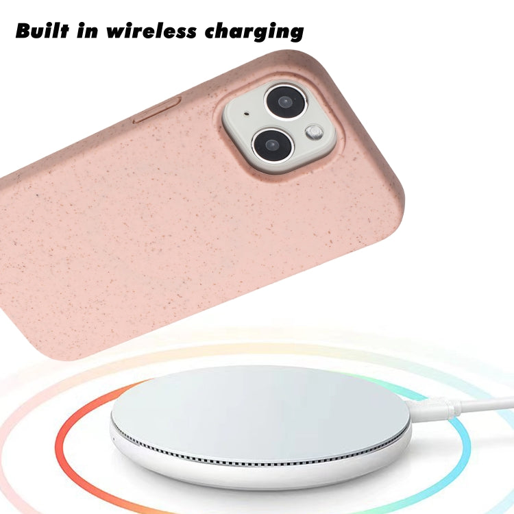 For iPhone 15 Plus Wheat MagSafe Magnetic Straw Material + TPU Phone Case(Pink) - iPhone 15 Plus Cases by PMC TechLife | Online Shopping South Africa | PMC TechLife | Buy Now Pay Later Mobicred