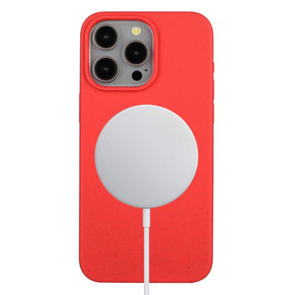 For iPhone 14 Pro Wheat MagSafe Magnetic Straw Material + TPU Phone Case(Red) - iPhone 14 Pro Cases by PMC Jewellery | Online Shopping South Africa | PMC Jewellery