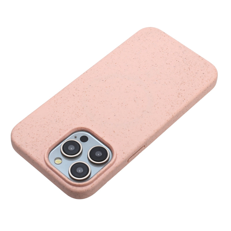 For iPhone 14 Pro Max Wheat MagSafe Magnetic Straw Material + TPU Phone Case(Pink) - iPhone 14 Pro Max Cases by PMC Jewellery | Online Shopping South Africa | PMC Jewellery