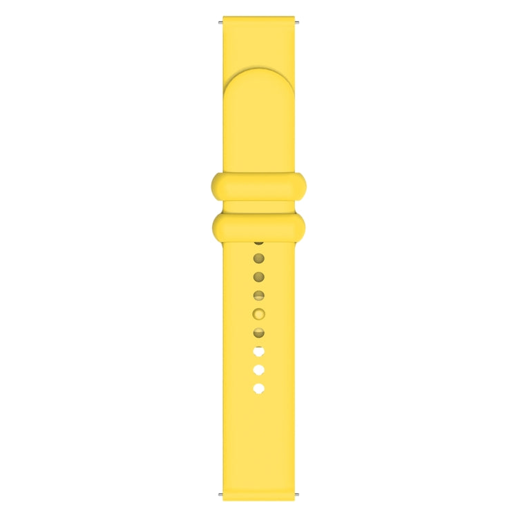 18mm Universal Solid Color Reverse Buckle Silicone Watch Band(Yellow) - free shipping - PMC TechLife - Order now!