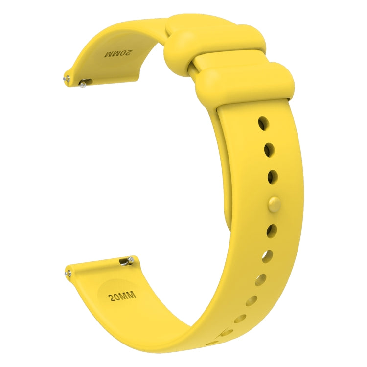 18mm Universal Solid Color Reverse Buckle Silicone Watch Band(Yellow) - free shipping - PMC TechLife - Order now!