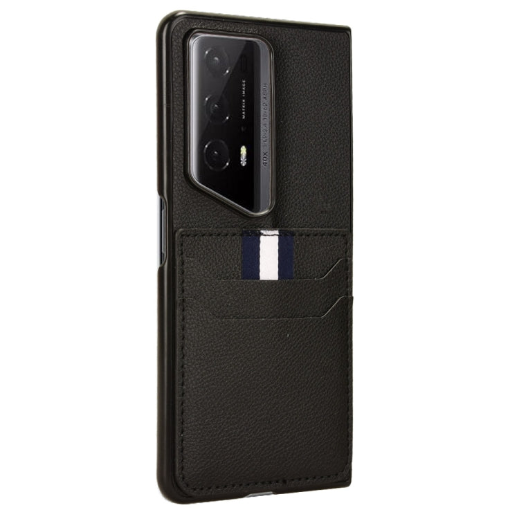 For Honor Magic V2 RSR Porsche Design Litchi Texture Card Slots Back Cover Phone Case(Black) - Honor Cases by PMC Jewellery | Online Shopping South Africa | PMC Jewellery | Buy Now Pay Later Mobicred