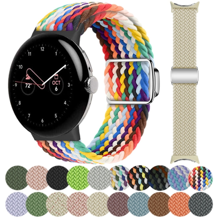 For Google Pixel Watch / Watch 2 Nylon Loop Magnetic Buckle Watch Band(Orange) - Watch Bands by PMC TechLife | Online Shopping South Africa | PMC TechLife