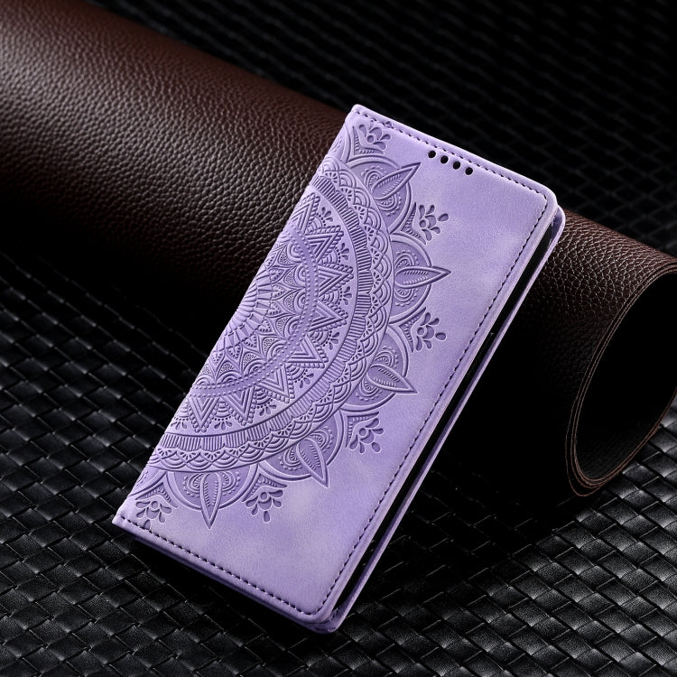 For iPhone 16 Pro Max Totem Embossed Magnetic Leather Phone Case(Purple) - iPhone 16 Pro Max Cases by PMC TechLife | Online Shopping South Africa | PMC TechLife | Buy Now Pay Later Mobicred