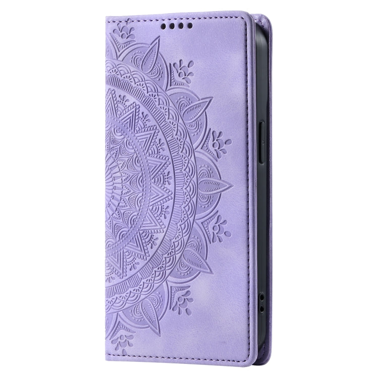 For iPhone 16 Pro Totem Embossed Magnetic Leather Phone Case(Purple) - free shipping - PMC TechLife - Order now!