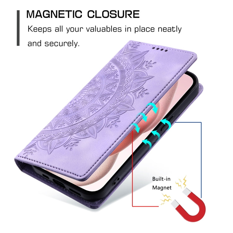 For iPhone 16 Pro Totem Embossed Magnetic Leather Phone Case(Purple) - free shipping - PMC TechLife - Order now!