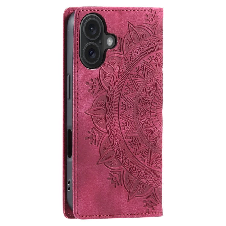 For iPhone 16 Plus Totem Embossed Magnetic Leather Phone Case(Red) - iPhone 16 Plus Cases by PMC TechLife | Online Shopping South Africa | PMC TechLife | Buy Now Pay Later Mobicred