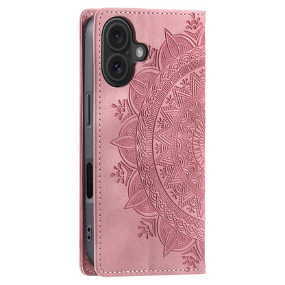 For iPhone 16 Plus Totem Embossed Magnetic Leather Phone Case(Rose Gold) - iPhone 16 Plus Cases by PMC Jewellery | Online Shopping South Africa | PMC Jewellery | Buy Now Pay Later Mobicred