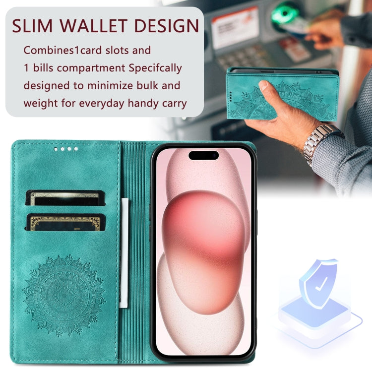 For iPhone 16 Totem Embossed Magnetic Leather Phone Case(Green) - iPhone 16 Cases by PMC TechLife | Online Shopping South Africa | PMC TechLife | Buy Now Pay Later Mobicred