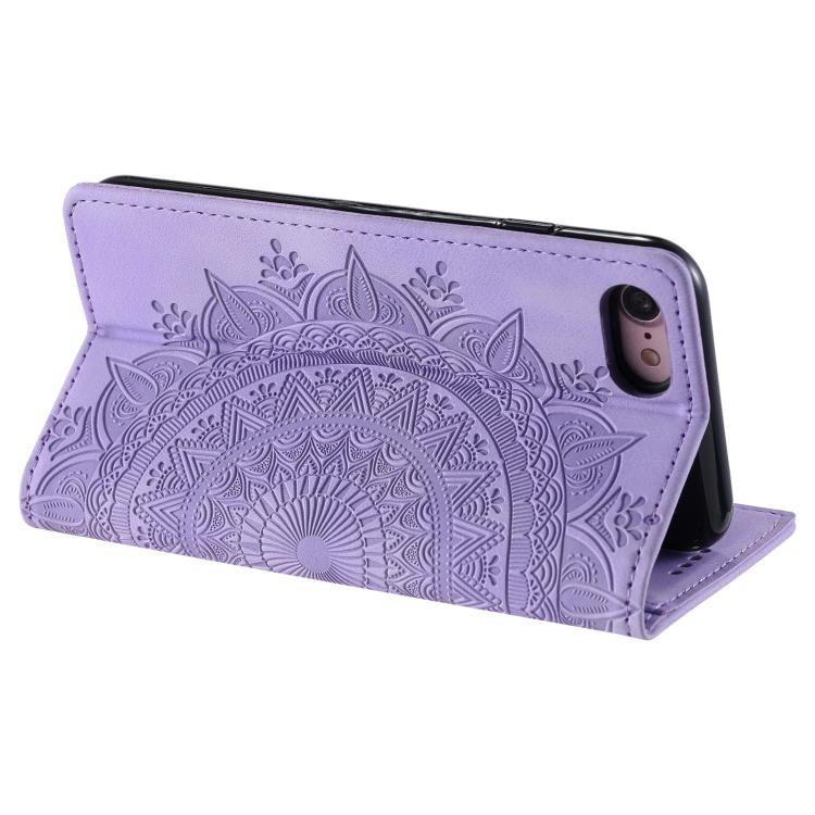 For iPhone 16e Totem Embossed Magnetic Leather Phone Case(Purple) - iPhone 16e Cases by PMC TechLife | Online Shopping South Africa | PMC TechLife | Buy Now Pay Later Mobicred