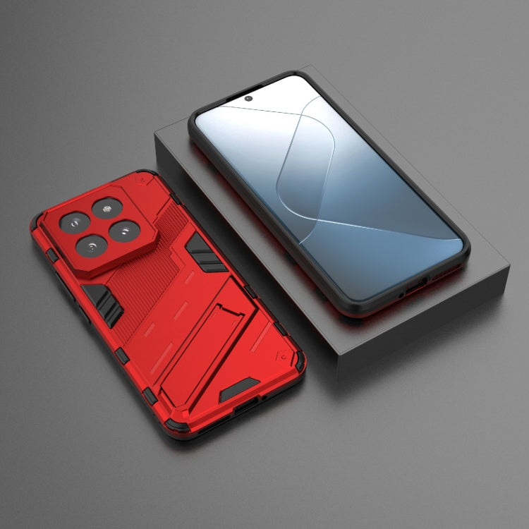 For Xiaomi 14 Pro 5G Punk Armor 2 in 1 PC + TPU Phone Case with Holder(Red) - 14 Pro Cases by PMC TechLife | Online Shopping South Africa | PMC TechLife | Buy Now Pay Later Mobicred