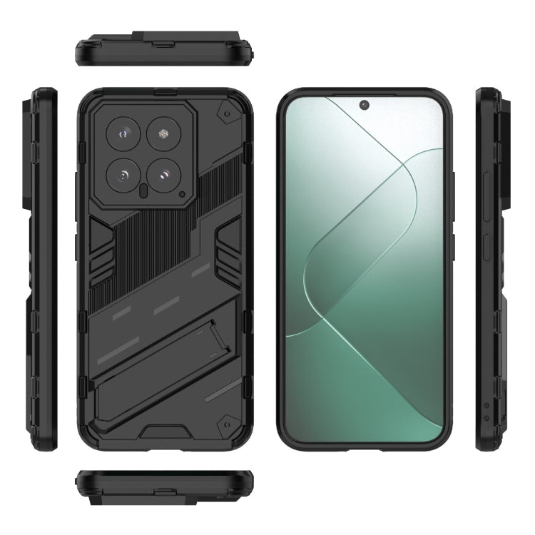 For Xiaomi 14 5G Punk Armor 2 in 1 PC + TPU Phone Case with Holder(Black) - 14 Cases by PMC Jewellery | Online Shopping South Africa | PMC Jewellery | Buy Now Pay Later Mobicred