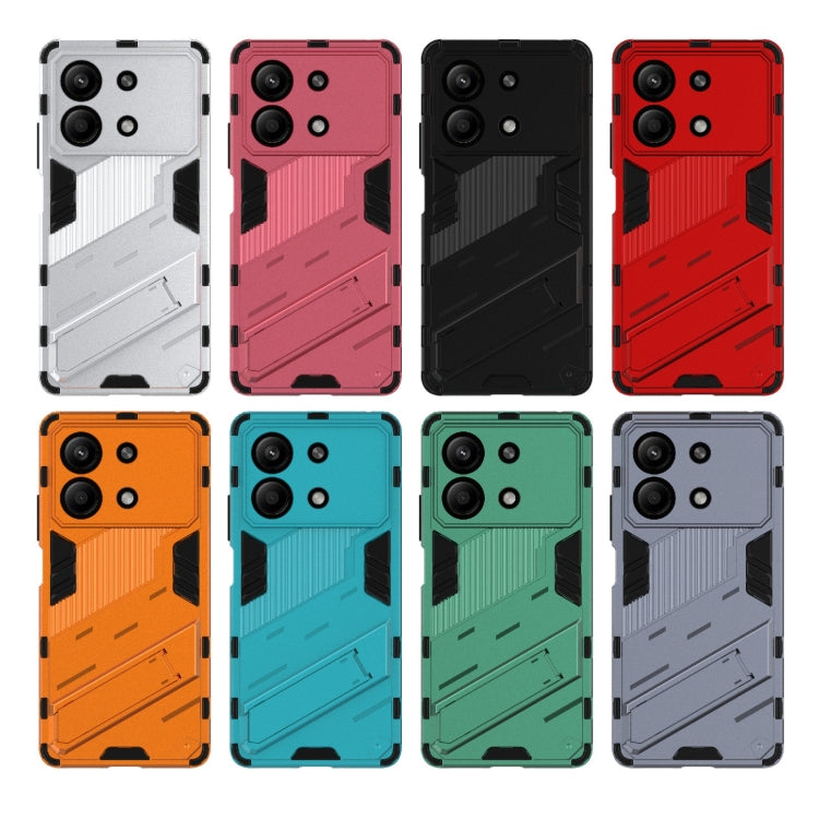 For Xiaomi Redmi Note 13R Pro 5G Punk Armor 2 in 1 PC + TPU Phone Case with Holder(Grey) - Xiaomi Cases by PMC TechLife | Online Shopping South Africa | PMC TechLife | Buy Now Pay Later Mobicred