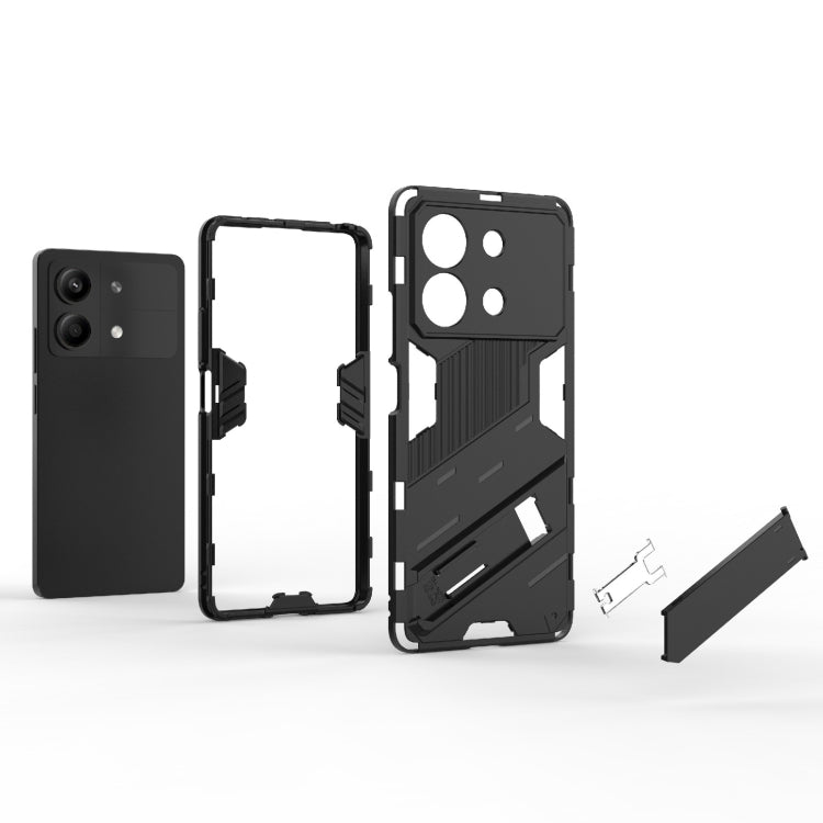 For Xiaomi Redmi Note 13R Pro 5G Punk Armor 2 in 1 PC + TPU Phone Case with Holder(Light Red) - Xiaomi Cases by PMC TechLife | Online Shopping South Africa | PMC TechLife | Buy Now Pay Later Mobicred