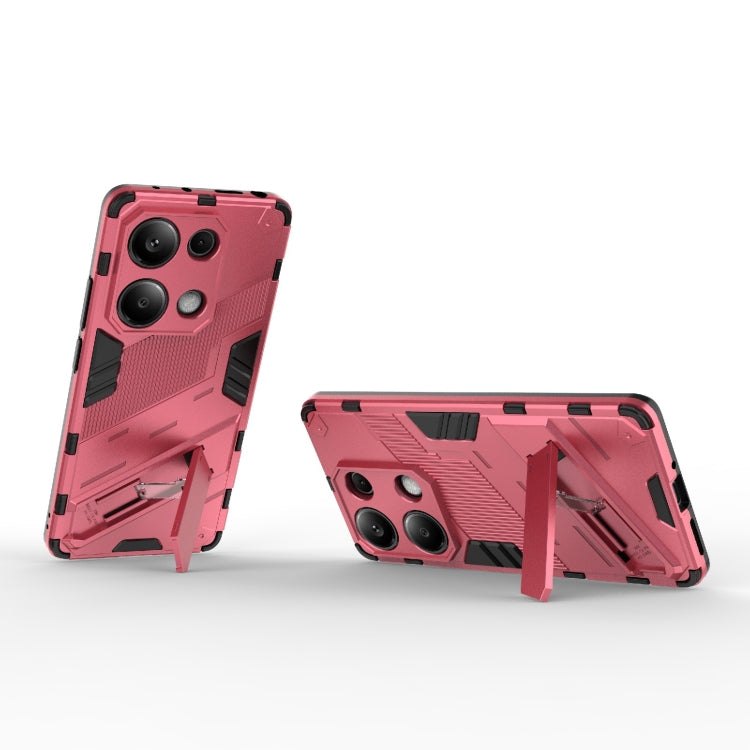 For Xiaomi Redmi Note 13 Pro 4G Global Punk Armor 2 in 1 PC + TPU Phone Case with Holder(Light Red) - free shipping - PMC TechLife - Order now!