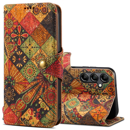 For Samsung Galaxy S24 5G Denior Flower Language Series Cork Fabric Oil Edge Leather Phone Case(Autumn) - Galaxy S24 5G Cases by Denior | Online Shopping South Africa | PMC Jewellery | Buy Now Pay Later Mobicred