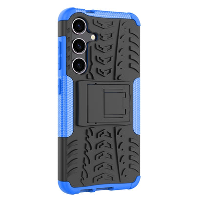 For Samsung Galaxy S24 5G Tire Texture TPU + PC Phone Case with Holder(Blue) - Galaxy S24 5G Cases by PMC Jewellery | Online Shopping South Africa | PMC Jewellery