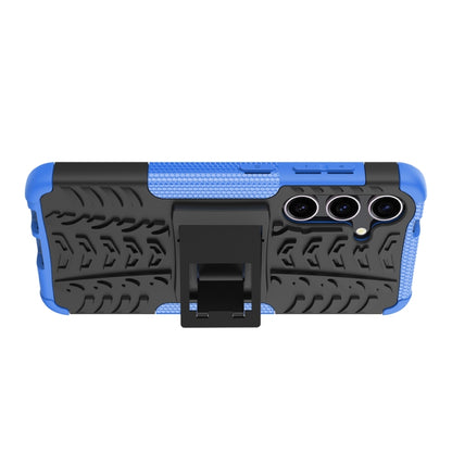 For Samsung Galaxy S24 5G Tire Texture TPU + PC Phone Case with Holder(Blue) - Galaxy S24 5G Cases by PMC Jewellery | Online Shopping South Africa | PMC Jewellery