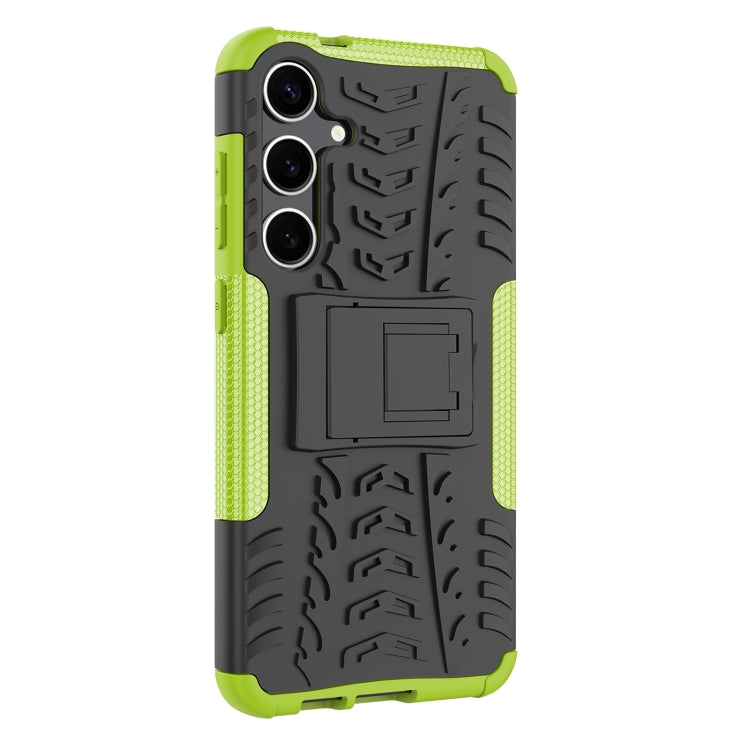 For Samsung Galaxy S24+ Tire Texture TPU + PC Phone Case with Holder(Green) - Galaxy S24+ 5G Cases by PMC Jewellery | Online Shopping South Africa | PMC Jewellery