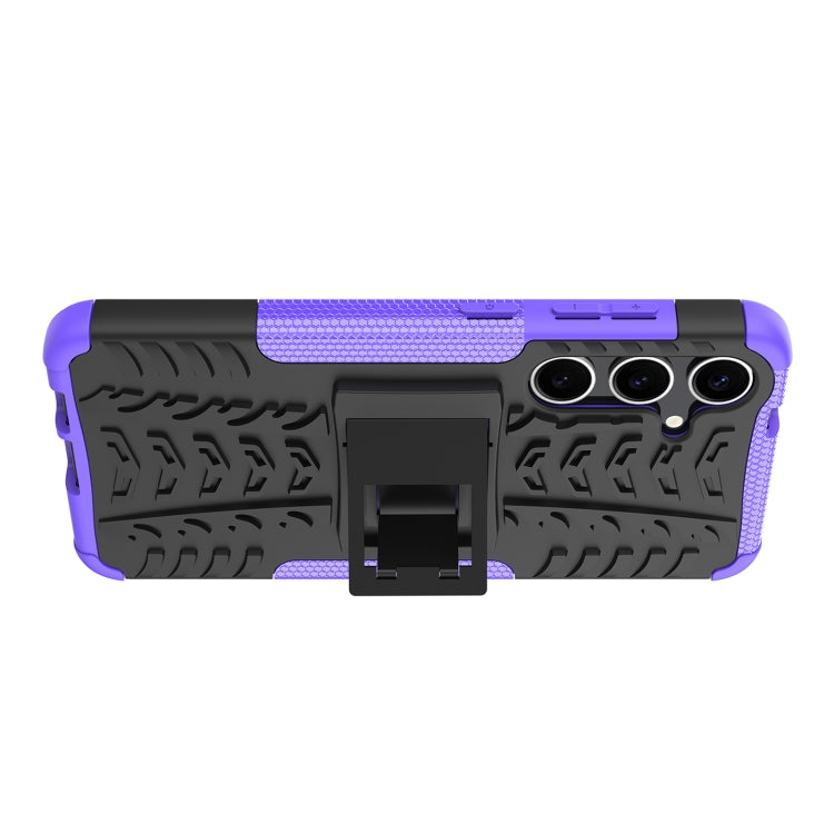 For Samsung Galaxy S24+ Tire Texture TPU + PC Phone Case with Holder(Purple) - Galaxy S24+ 5G Cases by PMC TechLife | Online Shopping South Africa | PMC TechLife