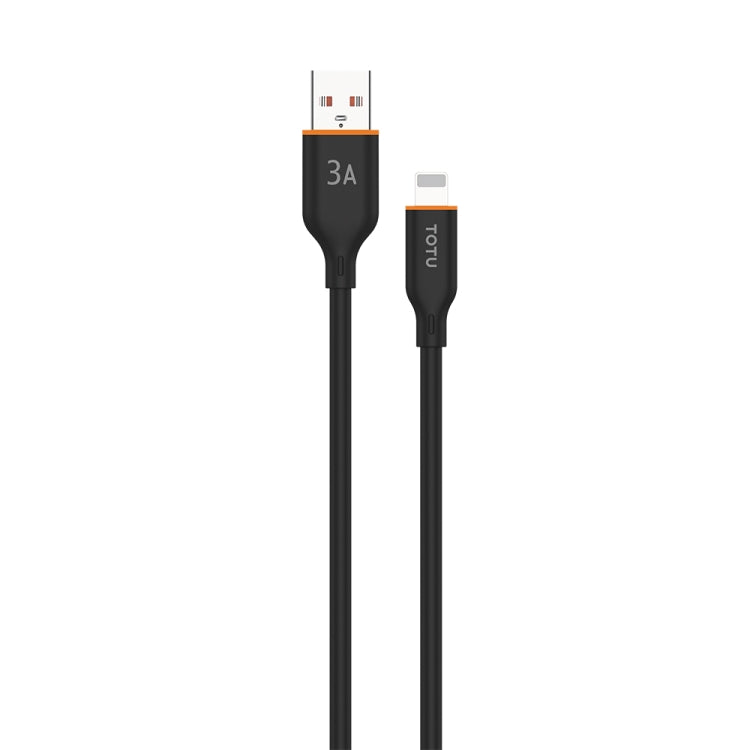 TOTU CB-6-L 15W USB to 8 Pin Silicone Data Cable, Length: 1m(Black) - Normal Style Cable by TOTUDESIGN | Online Shopping South Africa | PMC Jewellery | Buy Now Pay Later Mobicred