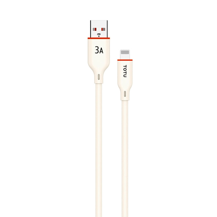 TOTU CB-6-L 15W USB to 8 Pin Silicone Data Cable, Length: 1m(Beige) - Normal Style Cable by TOTUDESIGN | Online Shopping South Africa | PMC Jewellery | Buy Now Pay Later Mobicred