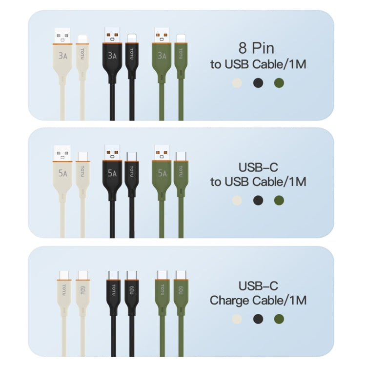 TOTU CB-6-L 15W USB to 8 Pin Silicone Data Cable, Length: 1m(Black) - Normal Style Cable by TOTUDESIGN | Online Shopping South Africa | PMC Jewellery | Buy Now Pay Later Mobicred