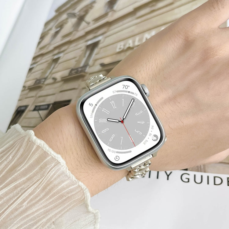 For Apple Watch 42mm Metal Diamond Bear Chain Watch Band(Silver) - free shipping - PMc TechLife - Order now!