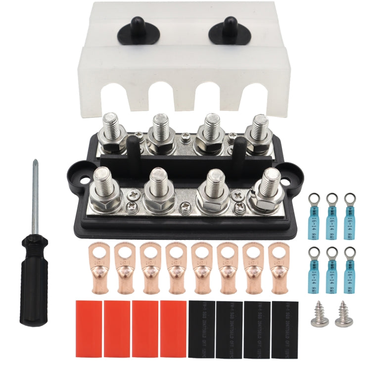 CP-4063 Double Row M10 Power Distribution Block Terminal Studs with Terminals(Black) - Booster Cable & Clip by PMC TechLife | Online Shopping South Africa | PMC TechLife | Buy Now Pay Later Mobicred