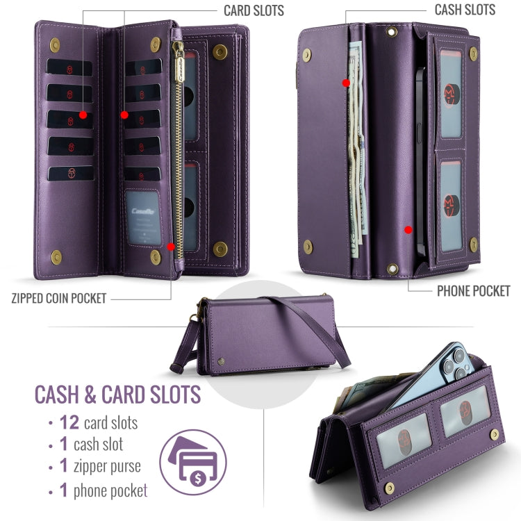 CaseMe ME10 Universal Wallet Phone Case with Lanyard(Purple) - Universal Leather Case by CaseMe | Online Shopping South Africa | PMC Jewellery | Buy Now Pay Later Mobicred