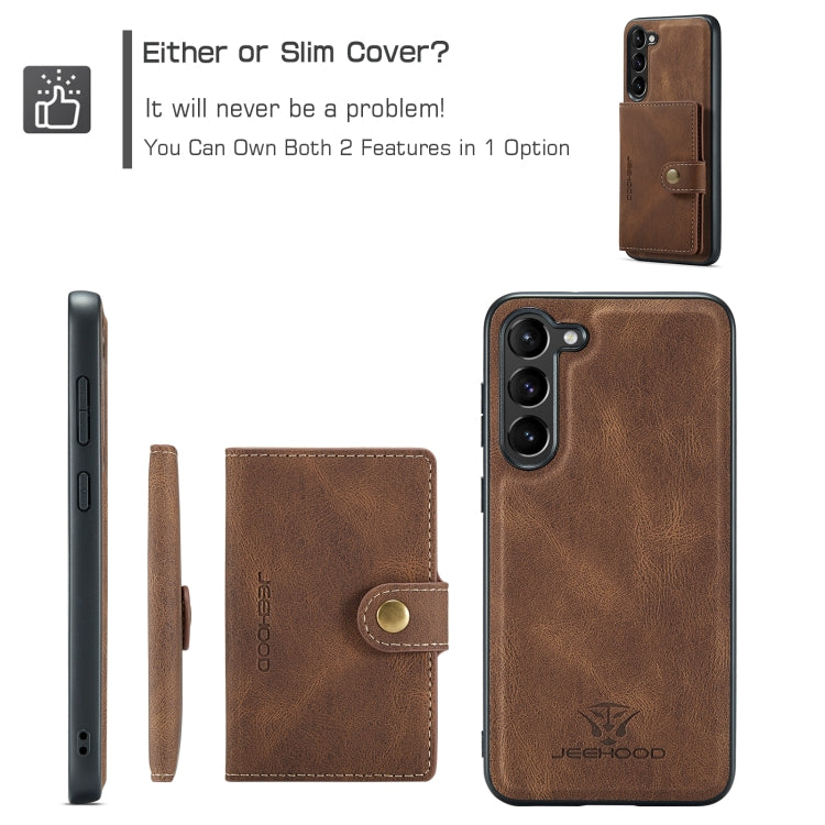 For Samsung Galaxy S24+ 5G JEEHOOD J01 Retro Magnetic Detachable Wallet Phone Case(Brown) - Galaxy S24+ 5G Cases by JEEHOOD | Online Shopping South Africa | PMC Jewellery | Buy Now Pay Later Mobicred