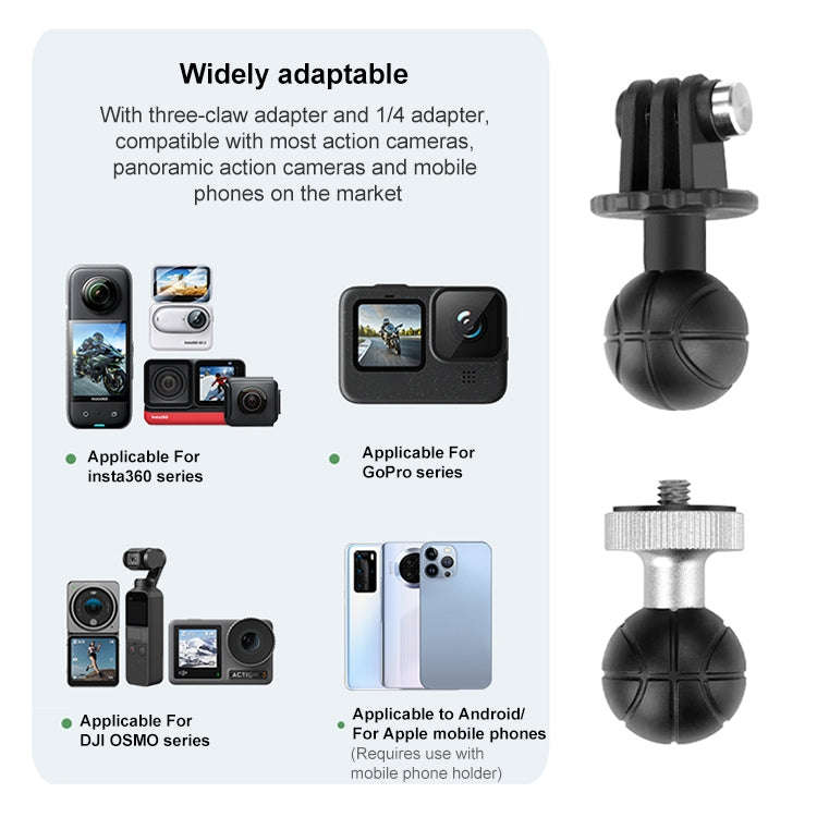 RUIGPRO Crab Clamp Action Camera Bracket 3-claw Ball Head Mount with Rod - Holder by RUIGPRO | Online Shopping South Africa | PMC TechLife | Buy Now Pay Later Mobicred